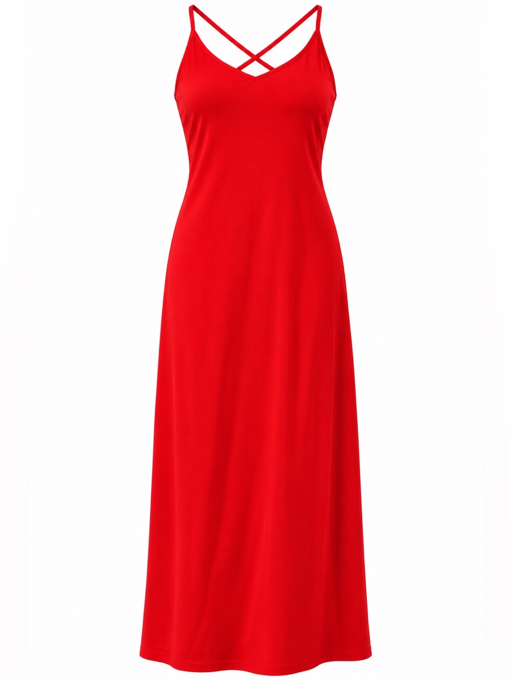 Streetwear Society Red Maxi Dress with Crisscross Back